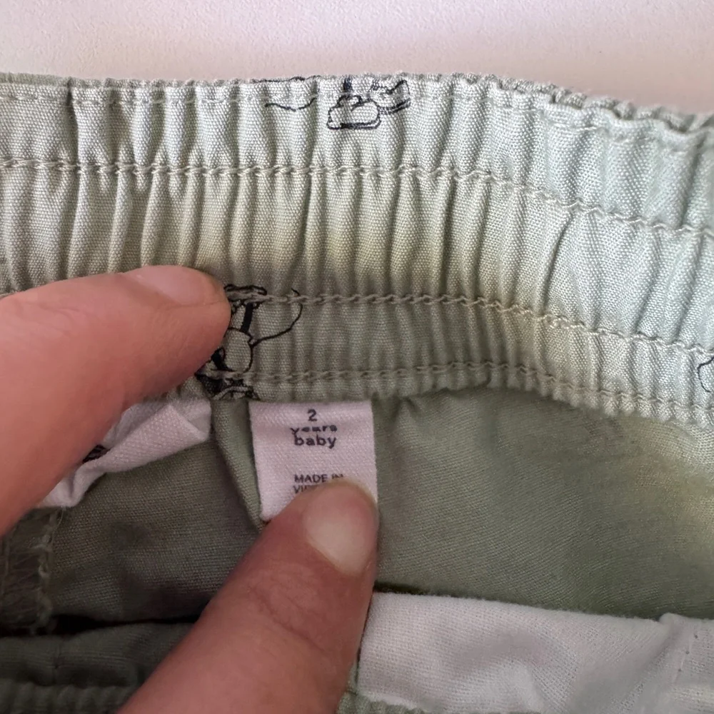 GAP c Disney Sage Green Toddler Shorts with Mickey Print